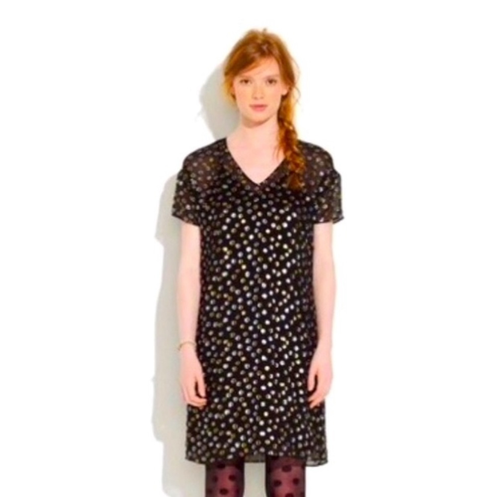 Madewell Broadway & Broome metallic dotted shift dress